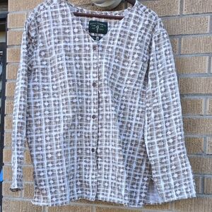 Royal Robbins Tan and White Checkered Shirt